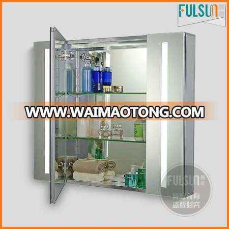 LED Aluminium Bathroom Medicine Mirror Cabinet with touch sensor and defogger