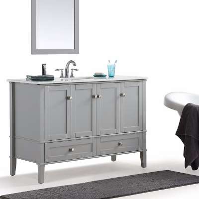 48" Solid Wood Hotel Bathroom Vanity Design Cabinet with Wash Basin