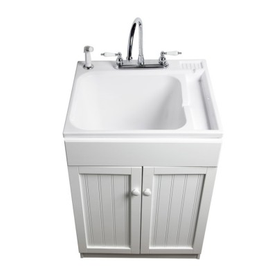 QIERAO Waterproof Storage Cabinet Laundry Tub with Cabinet Bathroom Cabinet GBL-LD07