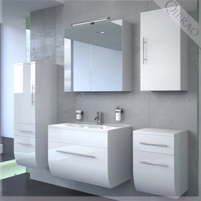 High Gloss painting wall hung Bathroom  Vanity with Mirror Cabinet vanity