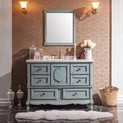 New Products Hotel Antique storage Bathroom vanity cabinet Furniture QI-5034