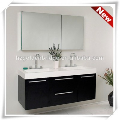 54 Inch Double Sink Wall hung Bathroom Vanity with Medicine Cabinet